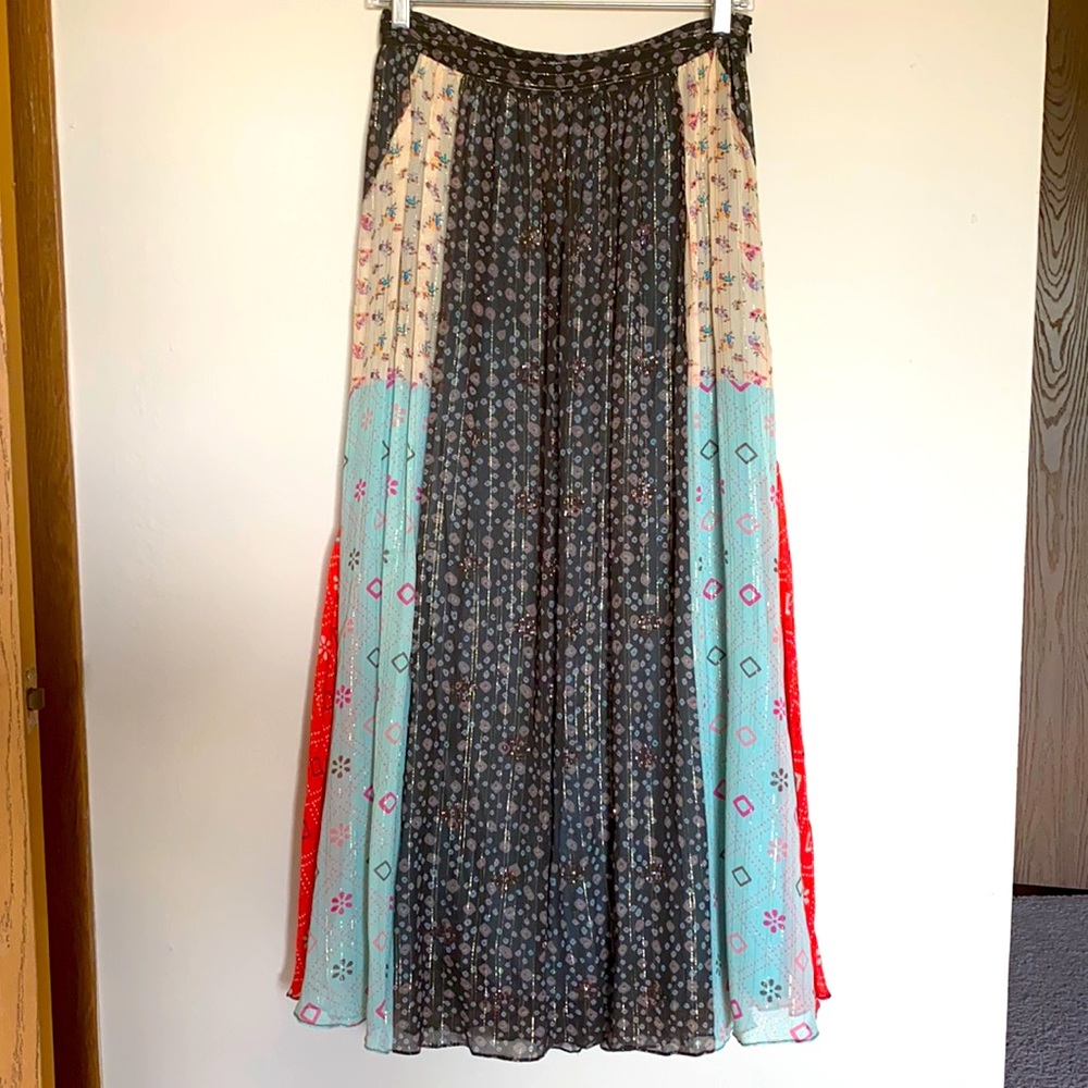 Anthropologie Margot Pleated Maxi Skirt